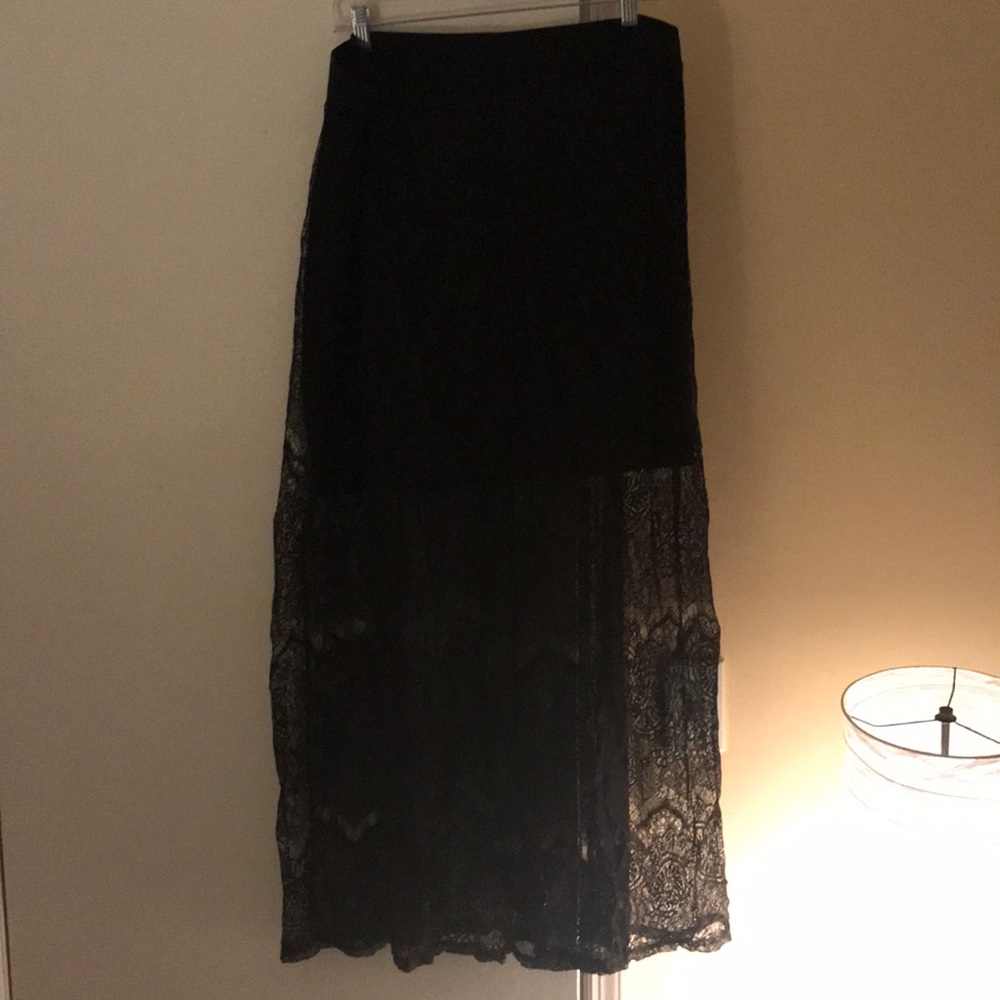 Black lace skirt